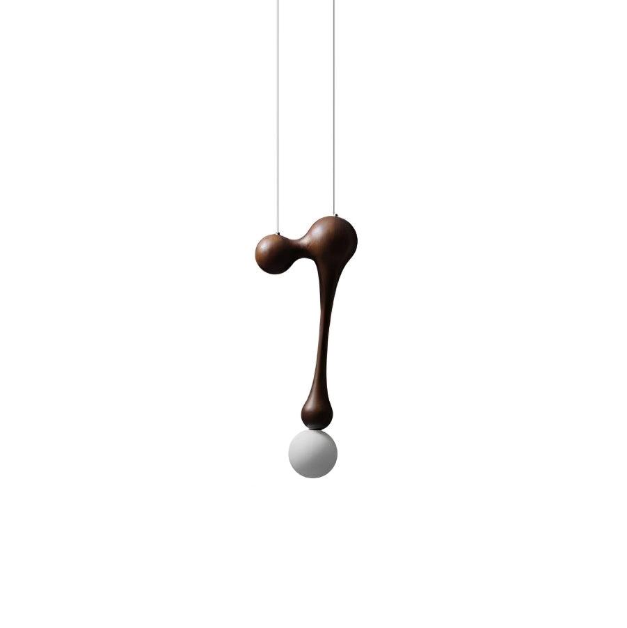 Jenna Wooden Pendant Lamp Model B Dia 8.2″ x H 20.8″ / Dia 21cm x H 53cm / Walnut Pendant light
