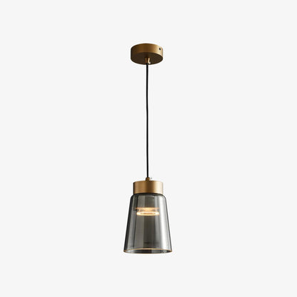 Jerez2 Pendant Light Dia 4.9″ x H 6.7″ / Dia 12.5cm x H 17cm / Gold + Smokey gray / Warm Light Pendant light