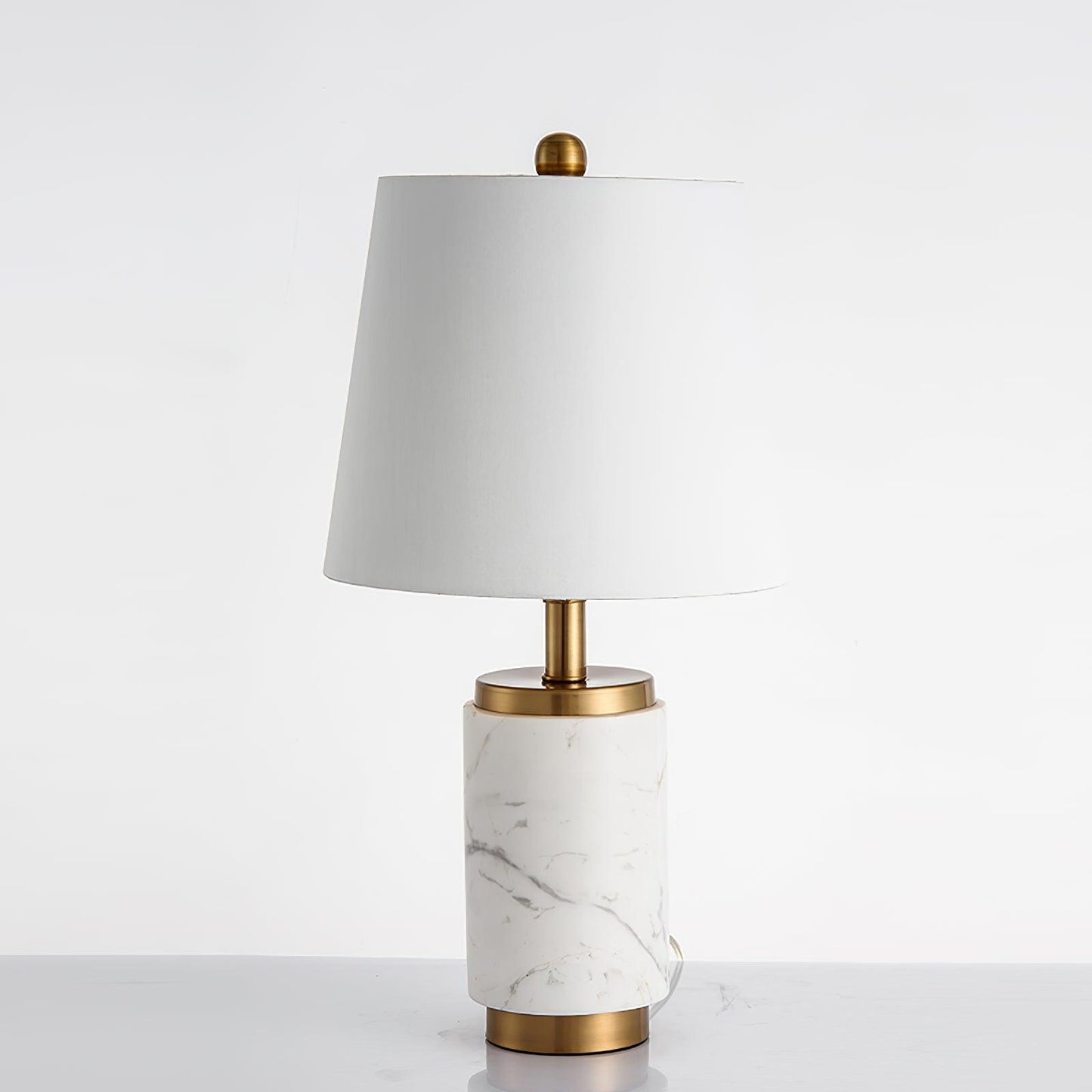 Joan Marble Table Lamp Dia 11″ x H 20.8″/ Dia 28cm x H 53cm / White Marble / US plug Table lamp