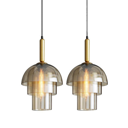 Jolly Pendant Lamp Model B 2 heads: Dia 11.8″ x H 13″ / Cognac Pendant light