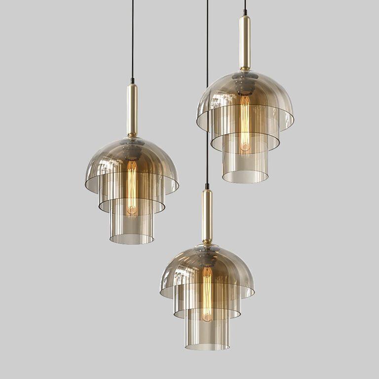 Jolly Pendant Lamp Model B 3 heads: Dia 11.8″ x H 17″ / Cognac Pendant light