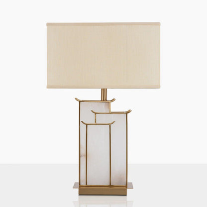 July Table Lamp Dia 15.7″ x H 26.7″ / Dia 40cm x H 68cm / Gold + White / US plug Table lamp
