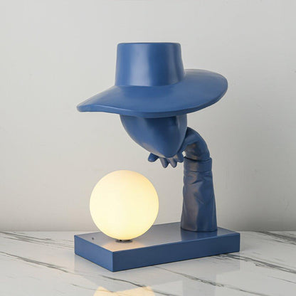 Juni Resin Novelty Lamp Dia 11″ x H 14.2″ / Dia 28cm x H 36cm / Blue / US plug Table lamp