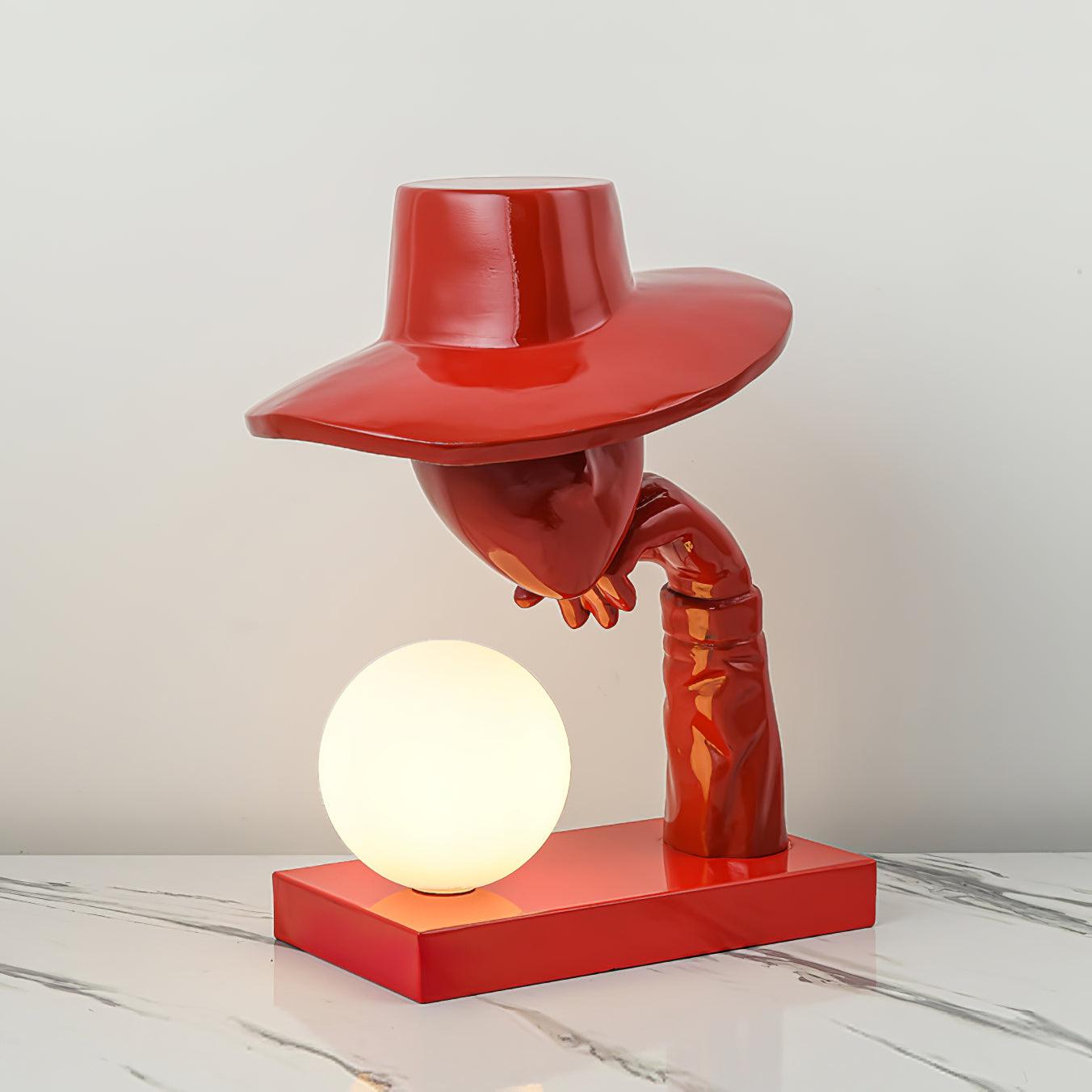 Juni Resin Novelty Lamp Dia 11″ x H 14.2″ / Dia 28cm x H 36cm / Red / US plug Table lamp