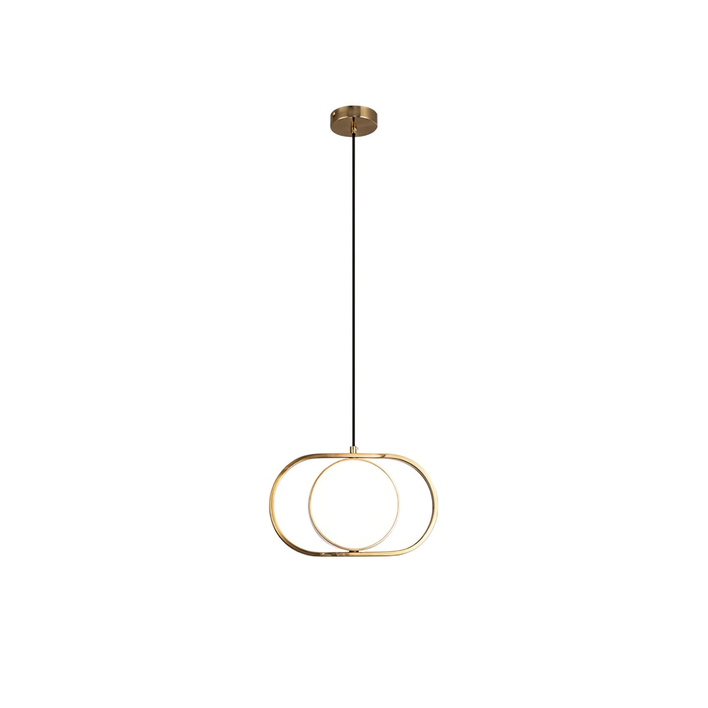 KUU Pendant Light Dia 12.2″ x H 7.5″ / Dia 31cm x H 19cm / Gold & White / Warm Light Pendant light