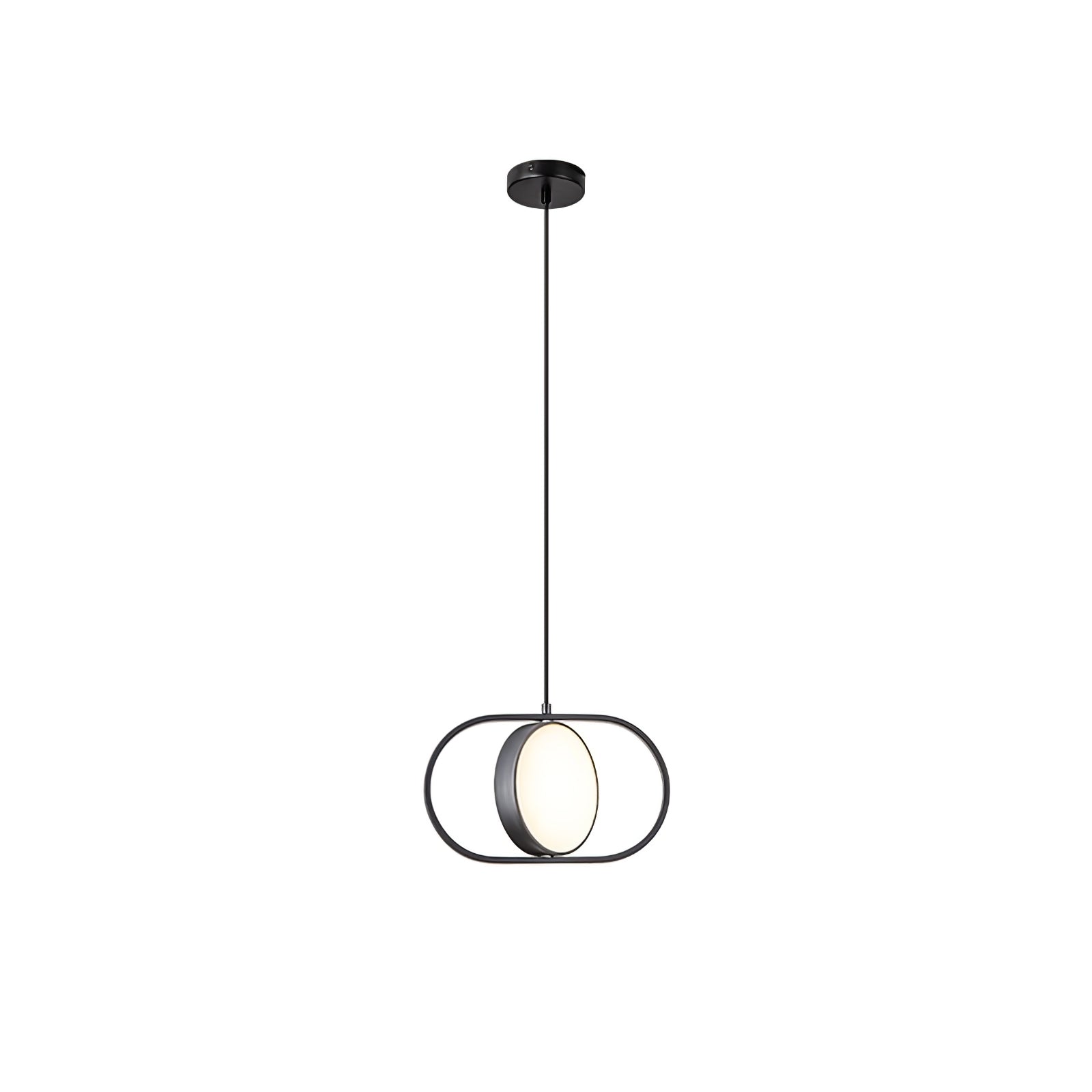 KUU Pendant Light Dia 12.2″ x H 7.5″ / Dia 31cm x H 19cm / Black & White / Warm Light Pendant light