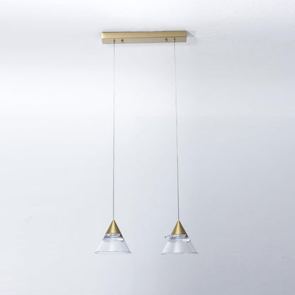 Kabru Mini Pendant Light 2 heads B ? 15.4″ x H 59″ / Dia 39cm x H 150cm / Polished brass + Clear / Warm Light Pendant