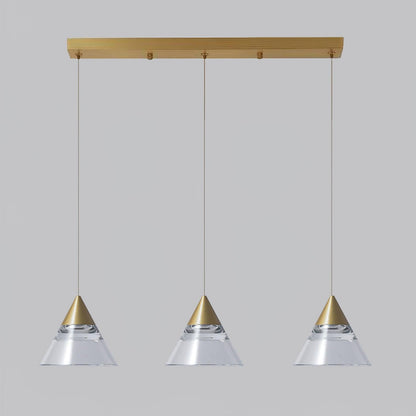 Kabru Mini Pendant Light 3 heads ? 23.6″ x H 59″ / Dia 60cm x H 150cm / Polished brass + Clear / Warm Light Pendant