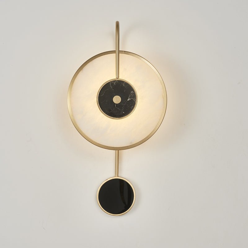 Kandy Alabaster Wall Lamp Dia 9.8″ x H 19.7″ / Black & White / Warm Light Wall lamp
