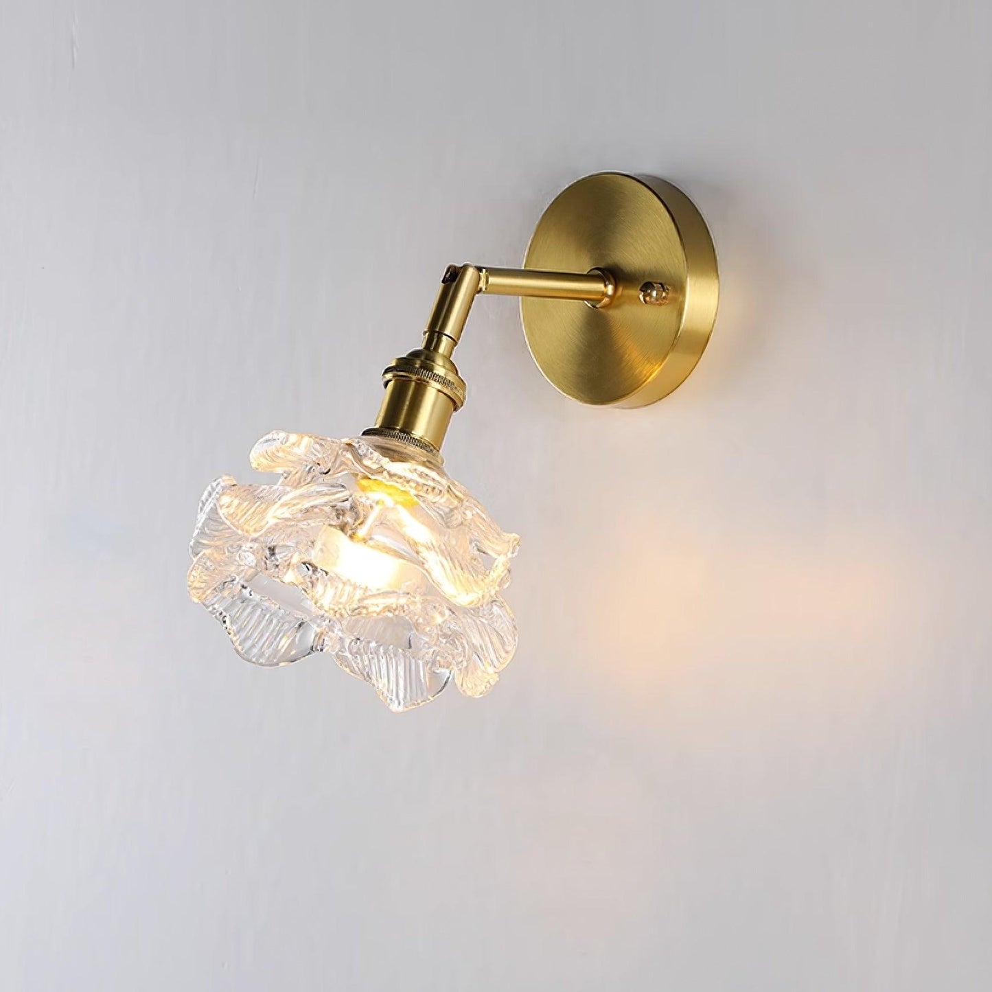 Kano Brass Wall Lamp Dia 5.9″ x H 8.6″/ Dia 15cm x H 22cm / Brass & Clear Wall lamp