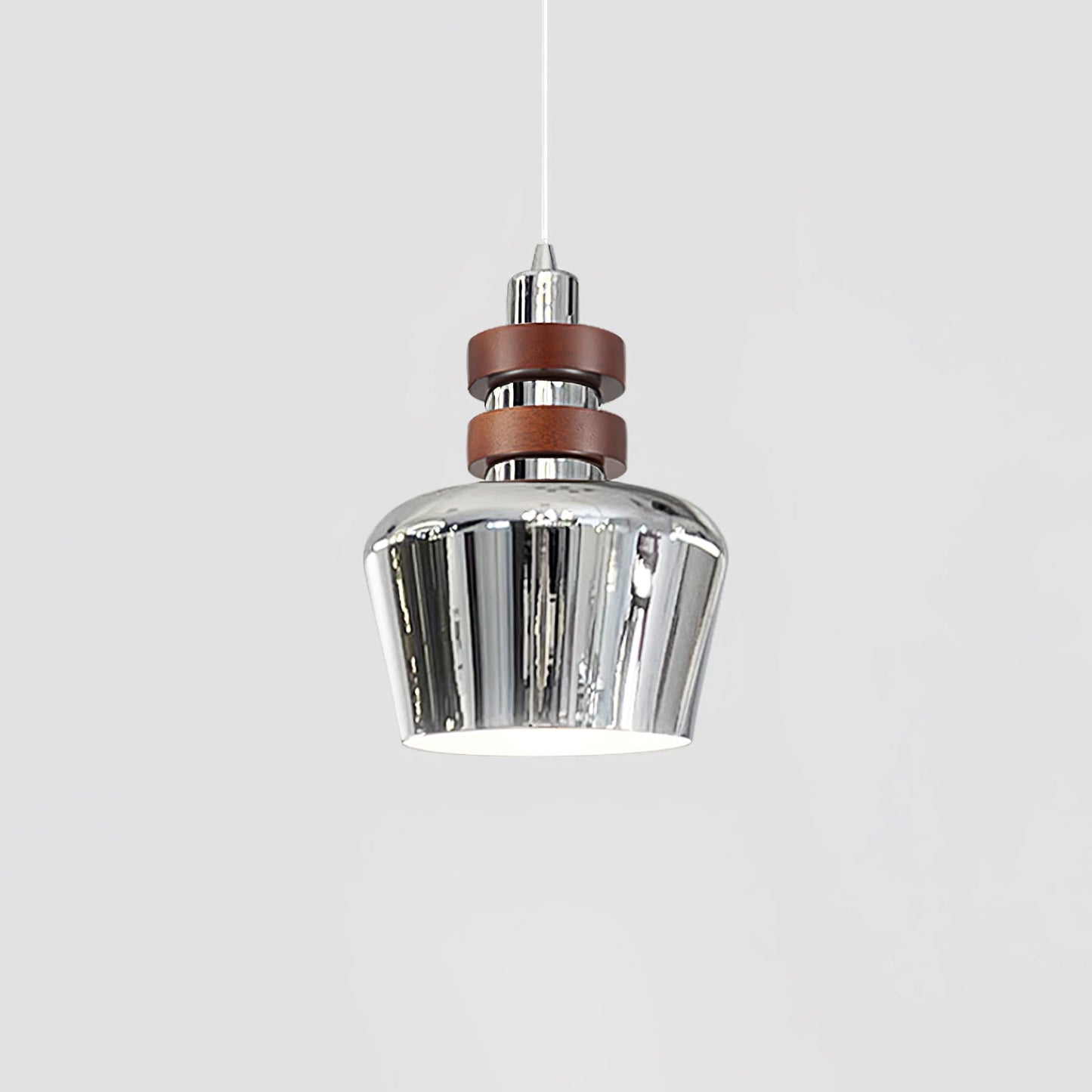 Karry Pendant Lamp Model D Dia 6.1″ x H 7.9″ / Dia 15.5cm x H 20cm / Walnut Color & Chrome Pendant light