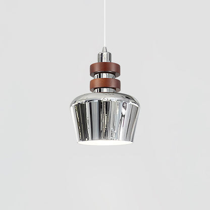 Karry Pendant Lamp Model D Dia 6.1″ x H 7.9″ / Dia 15.5cm x H 20cm / Walnut Color & Chrome Pendant light