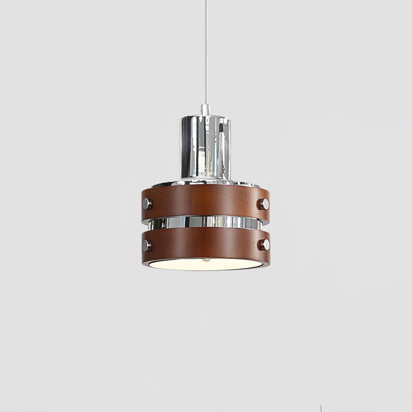 Karry Pendant Lamp Model A Dia 5.1″ x H 5.5″ / Dia 13cm x H 14cm / Walnut Color & Chrome Pendant light