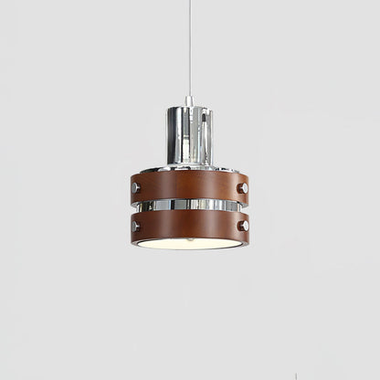 Karry Pendant Lamp Model A Dia 5.1″ x H 5.5″ / Dia 13cm x H 14cm / Walnut Color & Chrome Pendant light