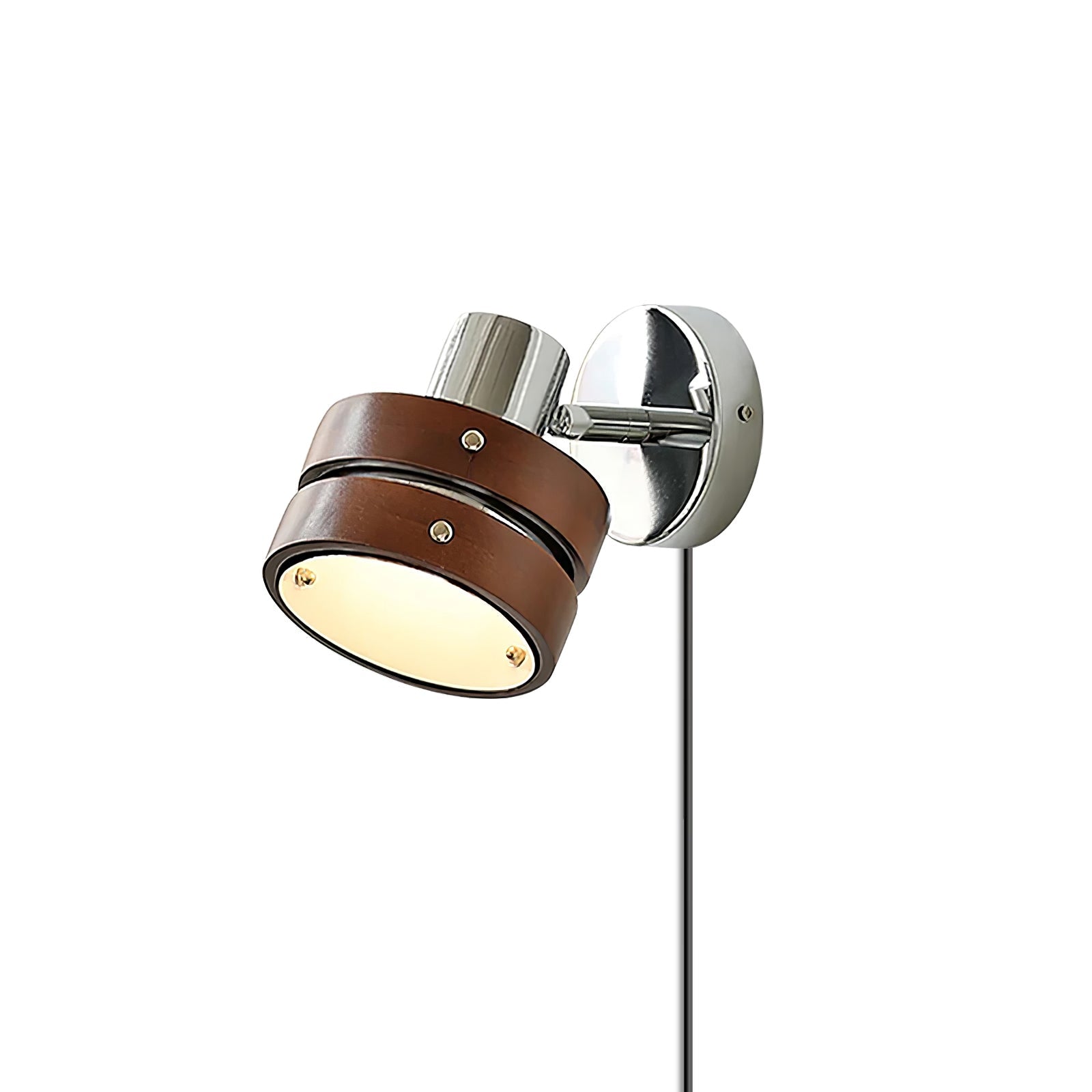 Karry Plug-in Wall Lamp Walnut color & Chrome / 1 piece / US Plug Wall lamp