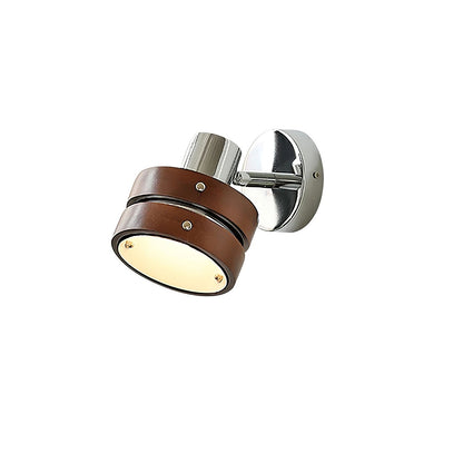 Karry Wall Lamp Dia 5.1″ x H 6.3″ Set of 1 / Walnut color & Chrome Wall lamp