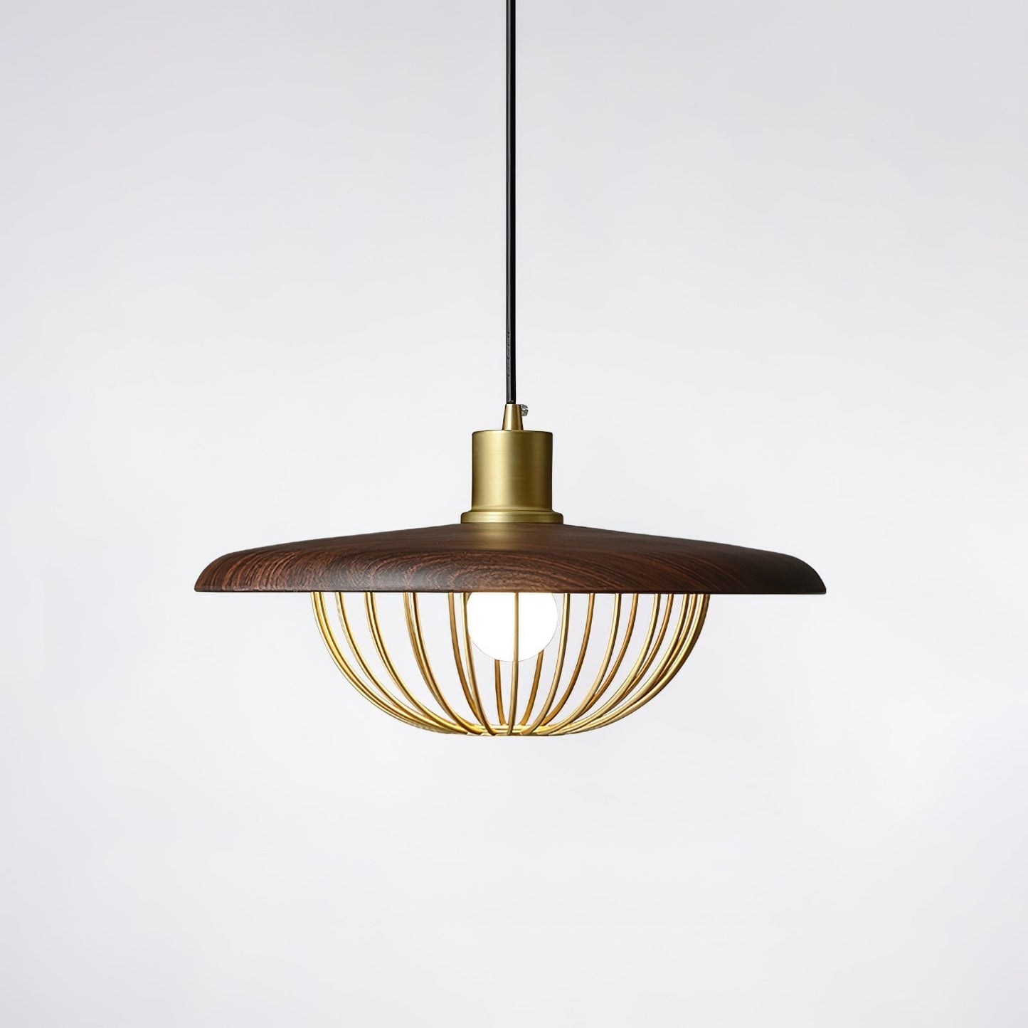 Kasa Pendant Lamp Dia 13.8″ x H 7.9″ / Dia 35cm x H 20cm / Walnut wood Pendant light