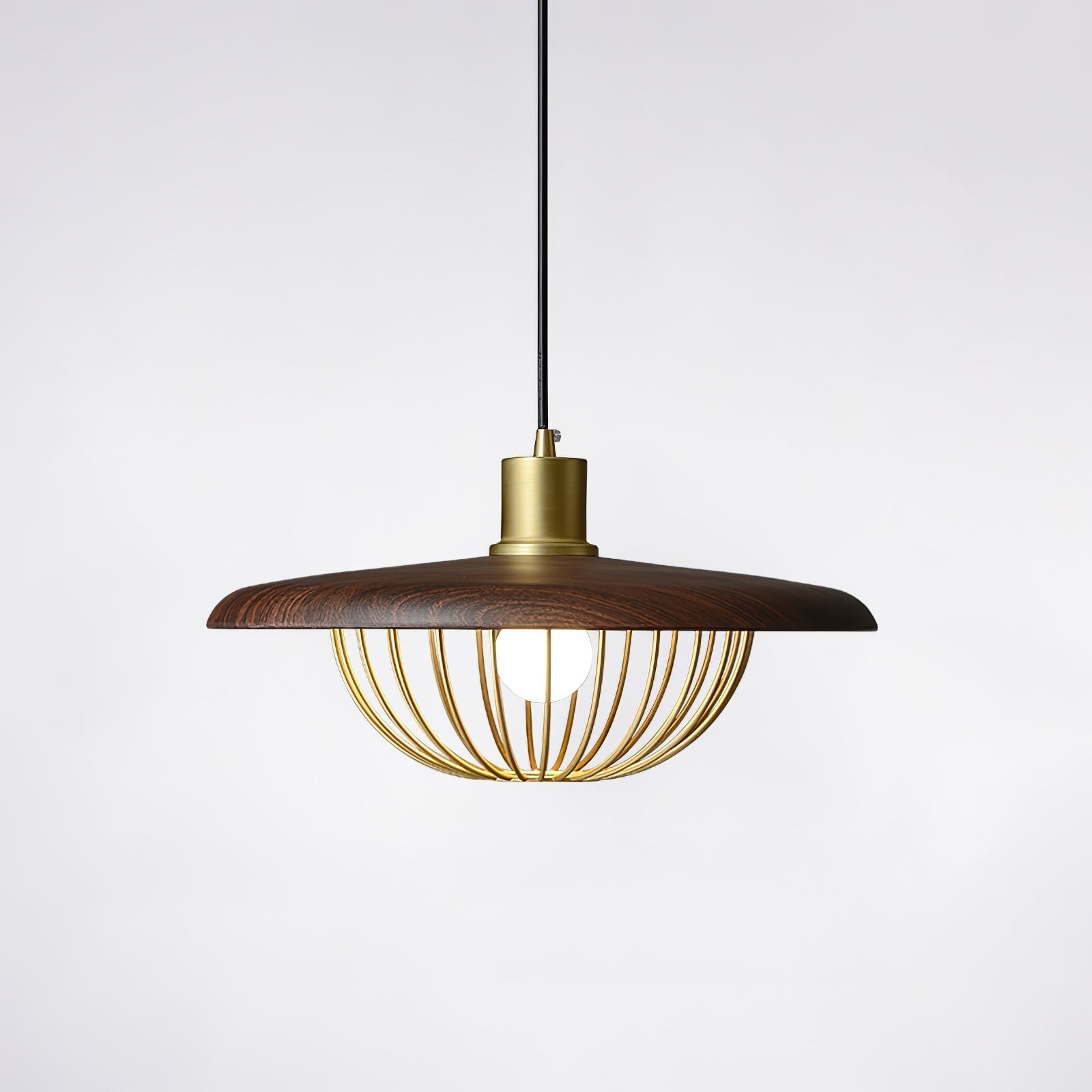 Kasa Pendant Lamp Dia 13.8″ x H 7.9″ / Dia 35cm x H 20cm / Walnut wood Pendant light