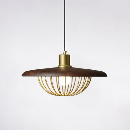 Kasa Pendant Lamp Dia 17.7″ x H 7.9″ / Dia 45cm x H 20cm / Walnut wood Pendant light