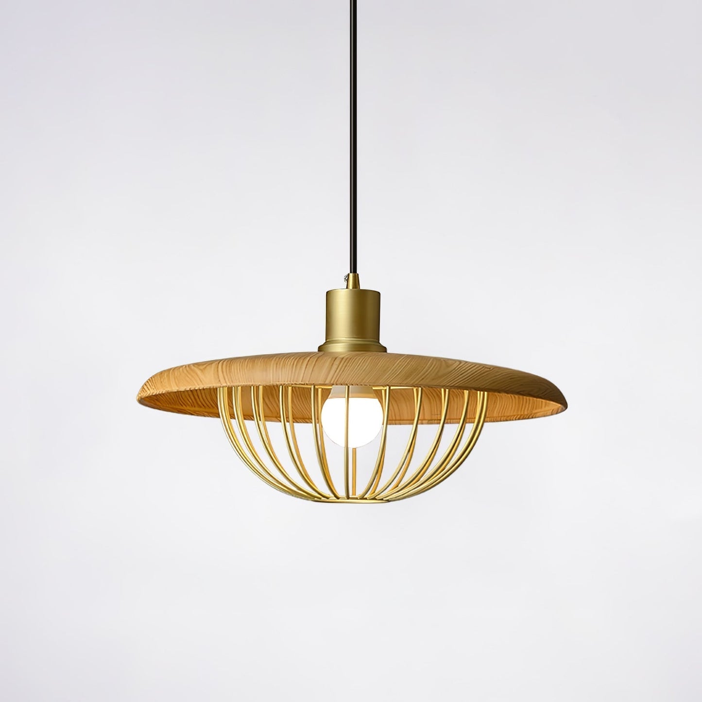 Kasa Pendant Lamp Dia 13.8″ x H 7.9″ / Dia 35cm x H 20cm / Ash wood Pendant light