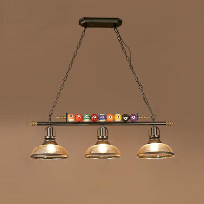 Kasha Billiard Chandelier L 38.6″ x H 11.8″ / L 98cm x H 30cm / Black Chandelier