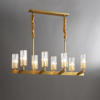 Kayla Brass Chandelier 8 heads L 37″ x H 22.4″/ L 94cm x H 57cm / Brass & Clear Chandelier