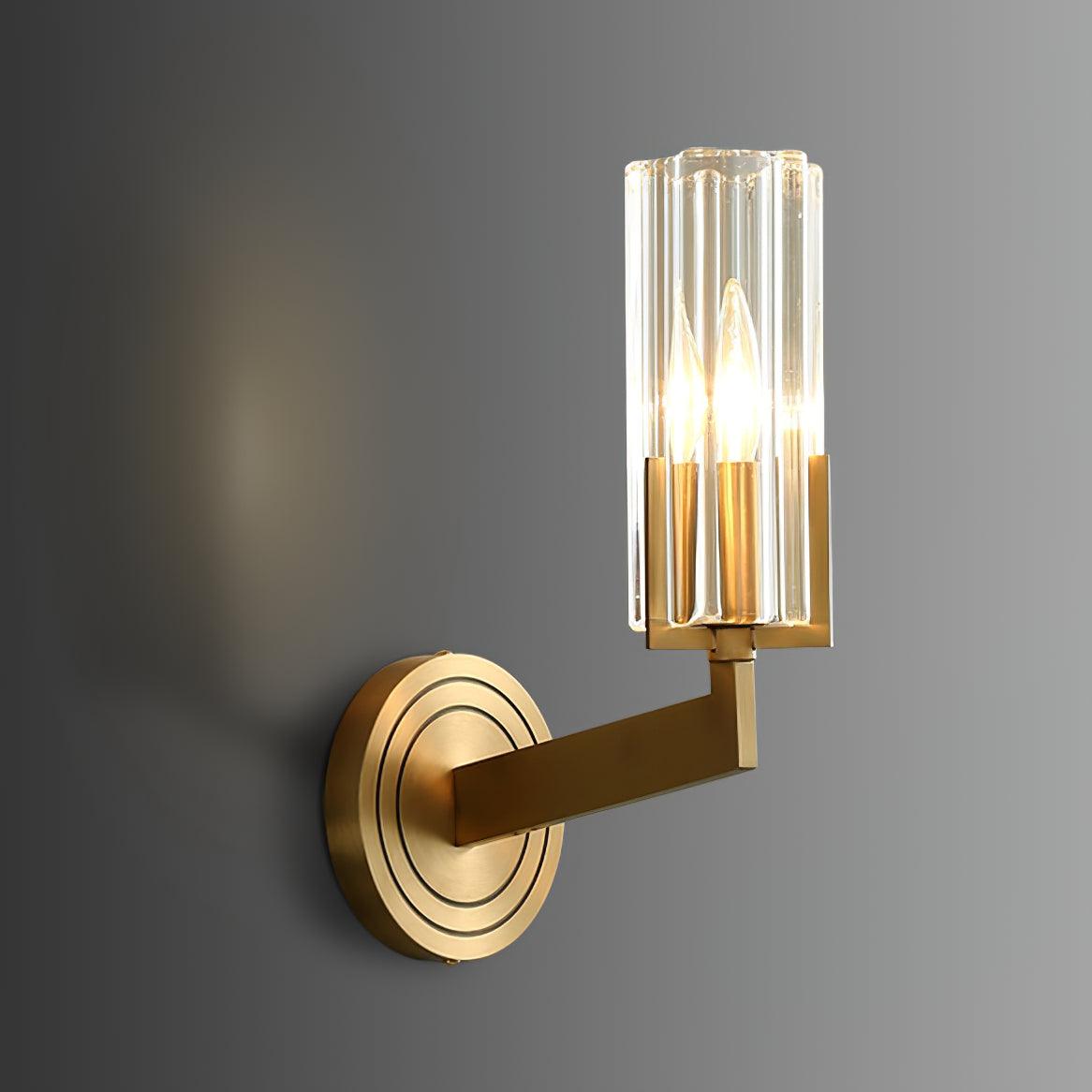 Kayla Brass Wall Lamp W 2.9″ x H 11.8″/ W 7.5cm x H 30cm / Brass & Clear Wall lamp