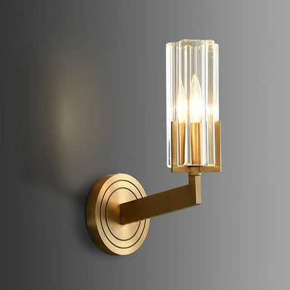 Kayla Brass Wall Lamp W 2.9″ x H 11.8″/ W 7.5cm x H 30cm / Brass & Clear Wall lamp