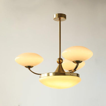 Keston Chandelier 4 heads ? 27.6″ x H 11″ / Dia 70cm x H 28cm / Gold + Beige Chandelier