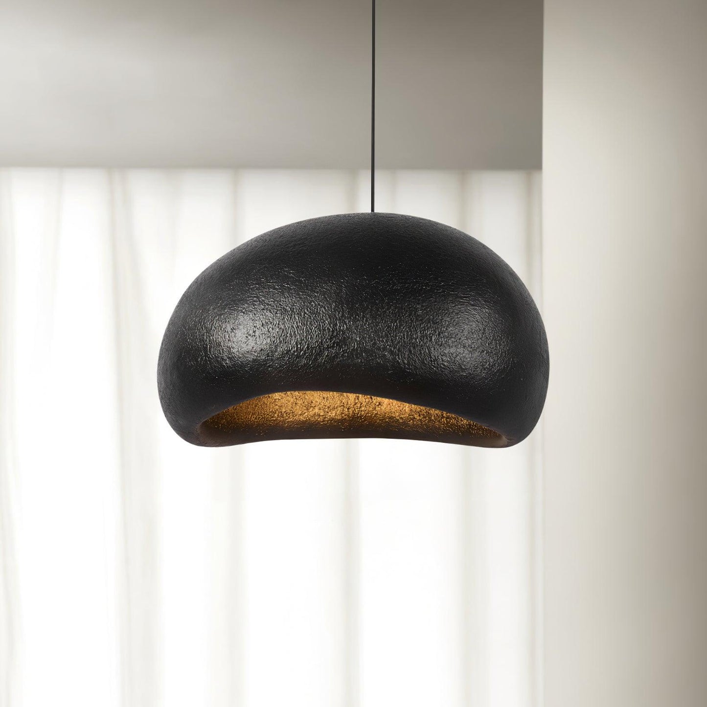 Khmara Bright Pendant Lamp ? 15.7″ x H 5.9″ / Dia 40cm x H 15cm / Bright black Pendant light