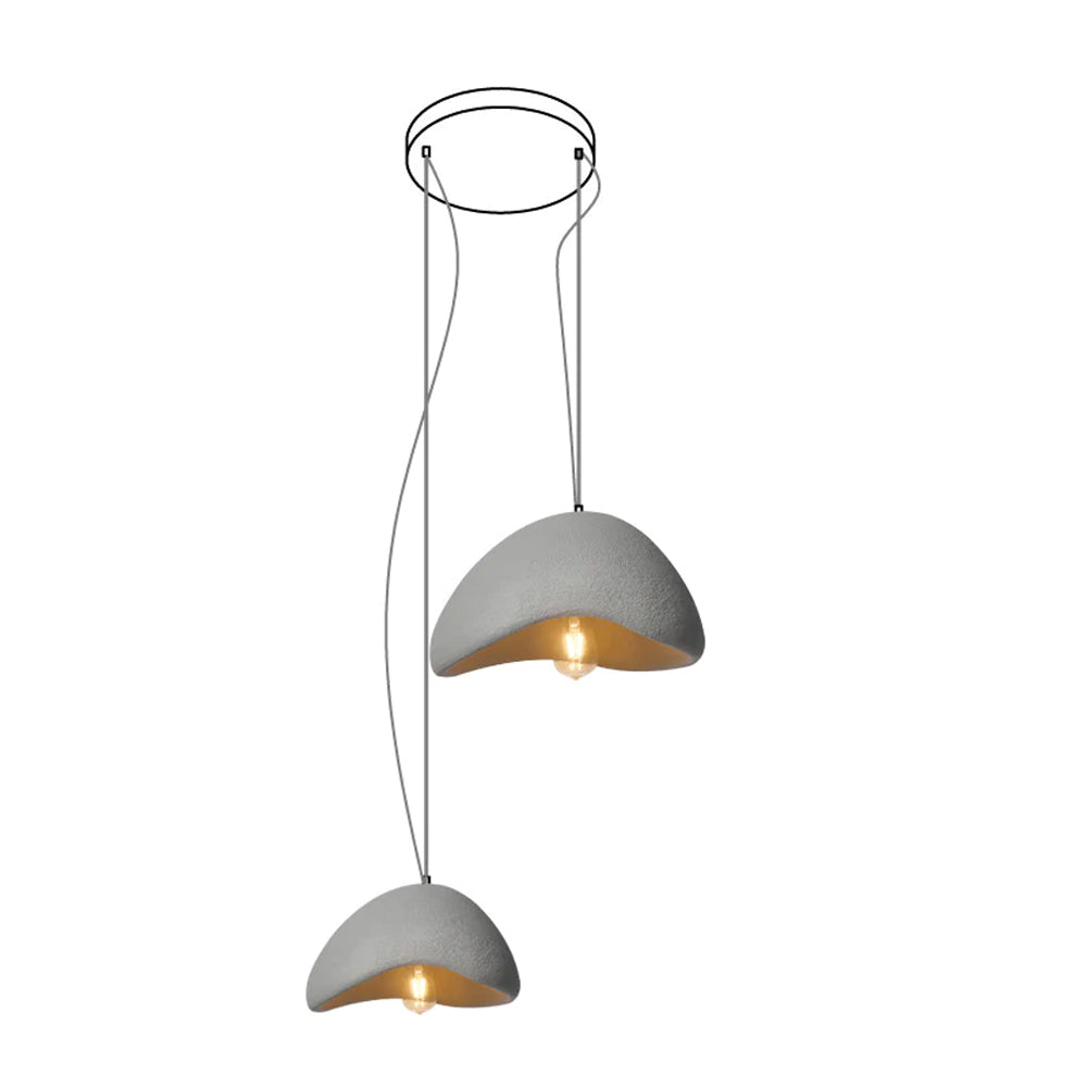 Khmara Halia Combination Chandelier A Dia 30cm x H 17cm + Dia 40cm x H 22cm / Grey / Round canopy Chandelier