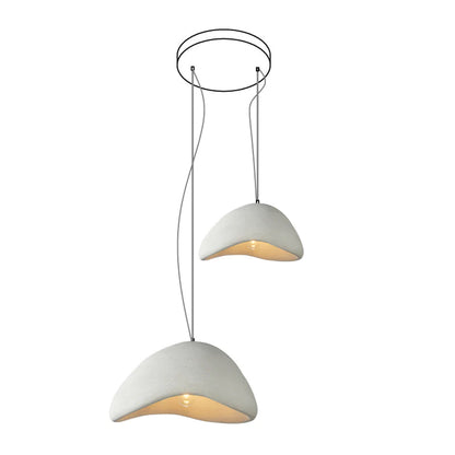 Khmara Halia Combination Chandelier A Dia 40cm x H 22cm + Dia 60cm x H 33cm / White / Round canopy Chandelier