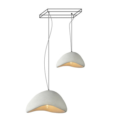 Khmara Halia Combination Chandelier A Dia 40cm x H 22cm + Dia 60cm x H 33cm / White / Long canopy Chandelier