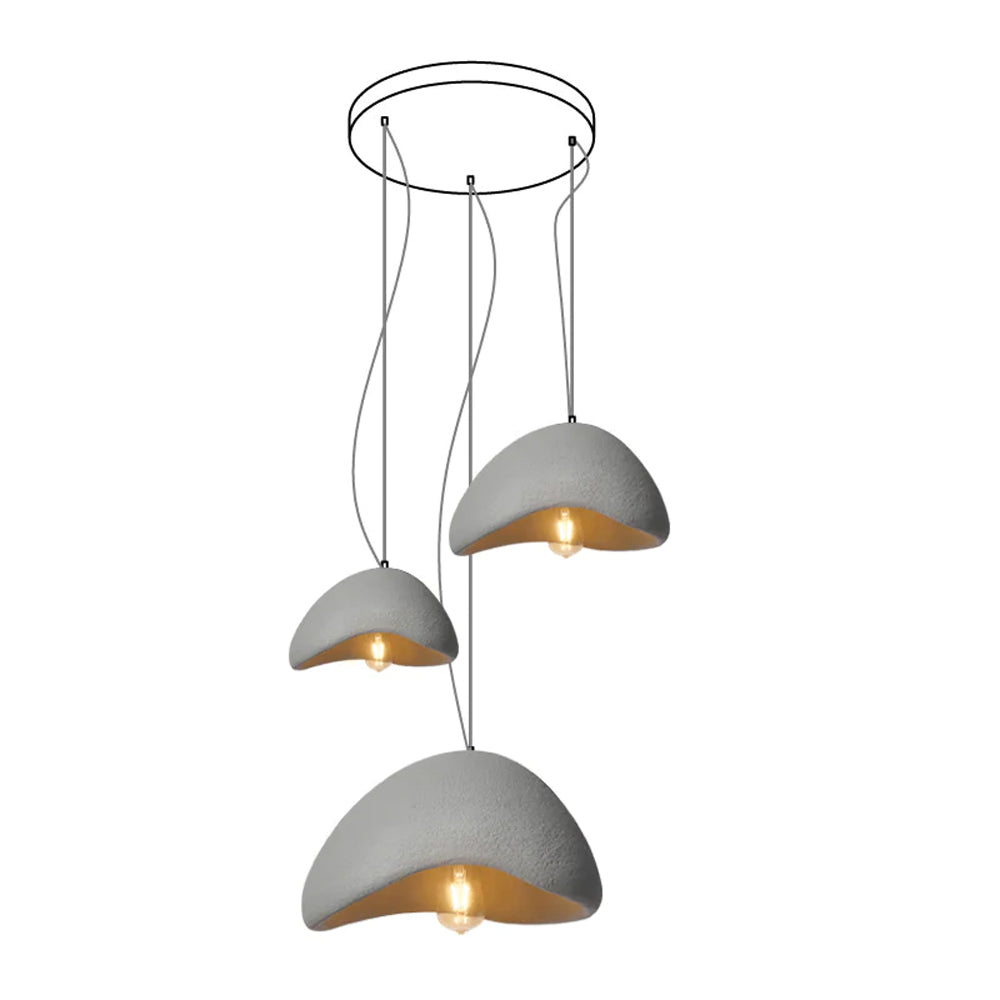 Khmara Halia Combination Chandelier A Dia 30cm x H 17cm + Dia 40cm x H 22cm + Dia 60cm x H 33cm / Grey / Round canopy
