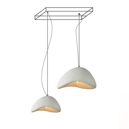 Khmara Halia Combination Chandelier A Dia 30cm x H 17cm + Dia 40cm x H 22cm / White / Long canopy Chandelier