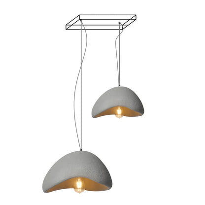 Khmara Halia Combination Chandelier A Dia 40cm x H 22cm + Dia 60cm x H 33cm / Grey / Long canopy Chandelier