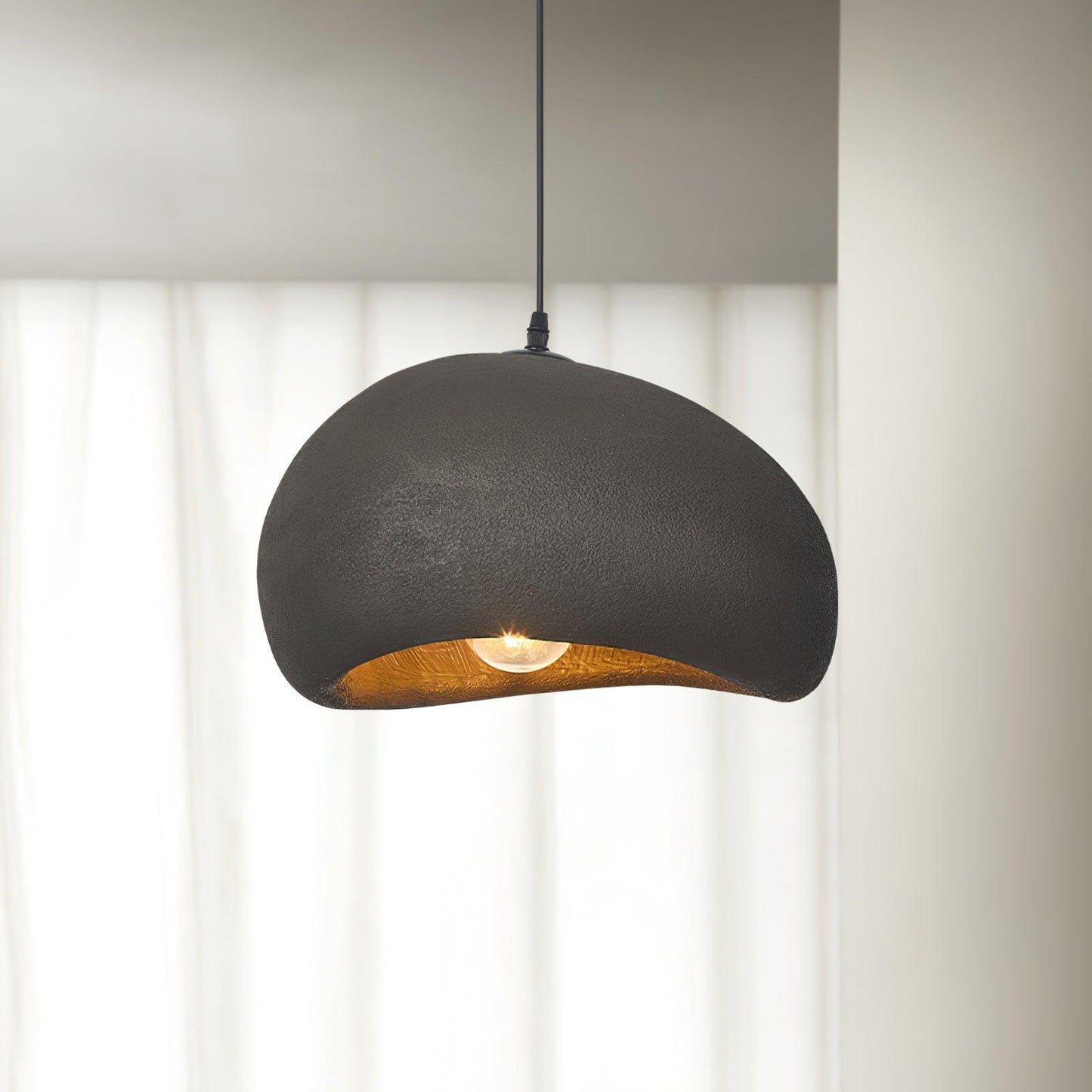 Retro Cloud Pendant Lamp ? 15.7″ x H 5.9″ / Dia 40cm x H 15cm / Matte Black Pendant light