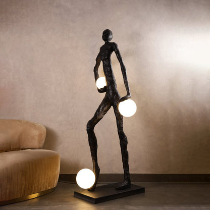 Kicking Ball Sculpture Character Floor Lamp Floor lamp