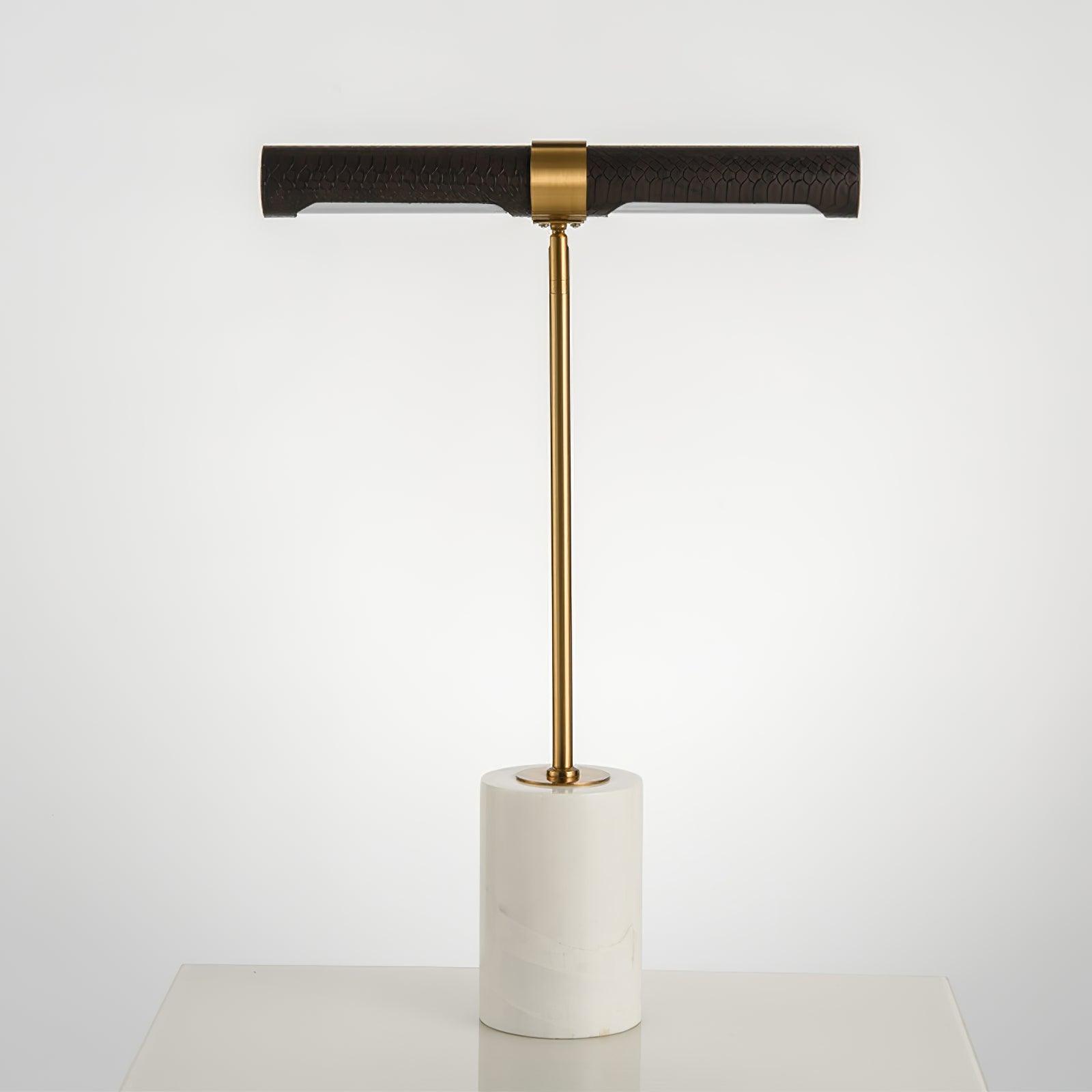 Kippy Table Lamp Dia 11″ x H 17.7″ / Dia 28cm x H 45cm / Gold + Brown leather / US plug Table lamp