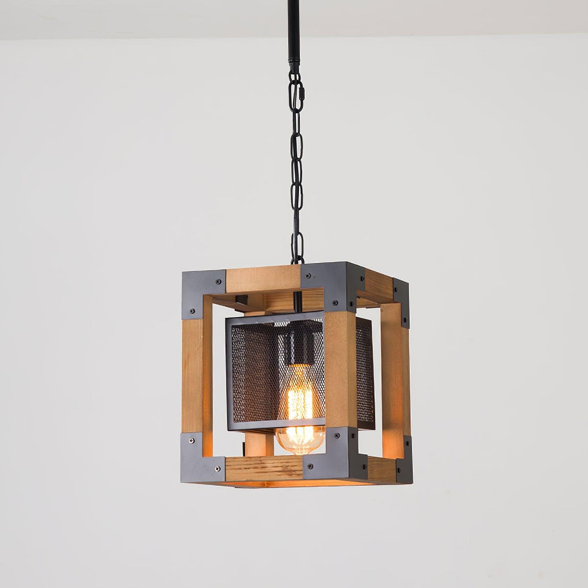 Kitchen Island Rectangle Chandelier Model A: L 5.9″ x W 5.9″ x H 39.4″ / L 15cm x W 15cm x H 100cm / Wood＆Black