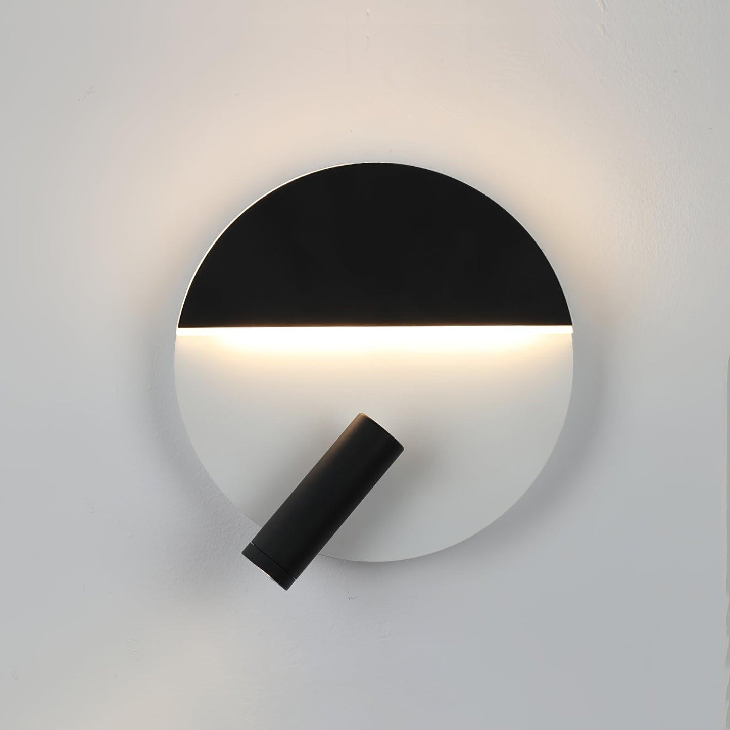 Kneeland Rotatable Wall Lamp Dia 7.9″ x H 7.9″ / Dia 20cm x H 20cm / Black + White / Warm Light Wall lamp