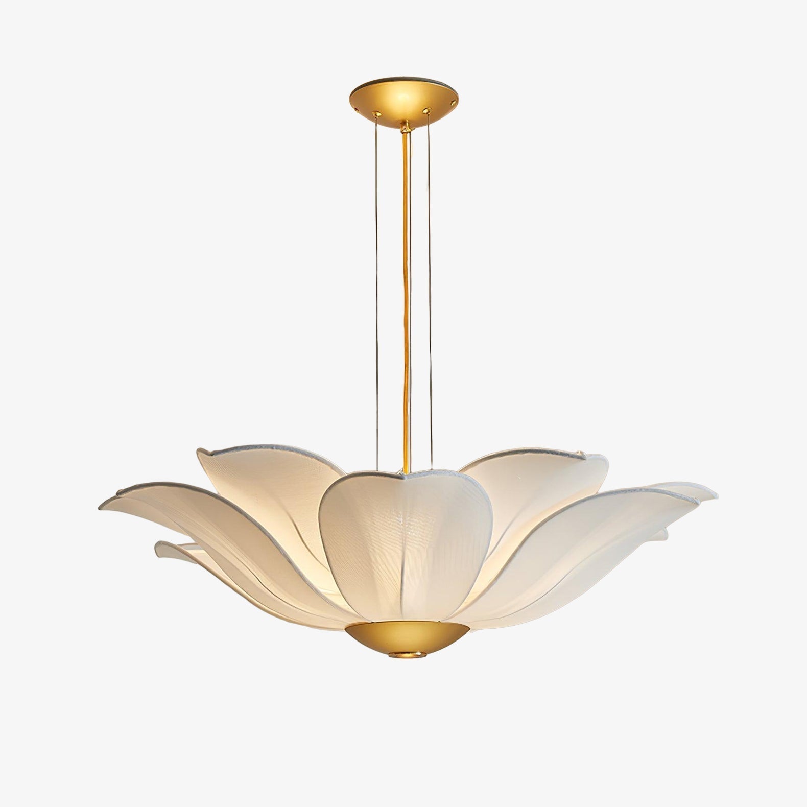 Fiore Chandelier ? 32.3″ x H 59″ / Dia 82cm x H 150cm / Gold + White Chandelier