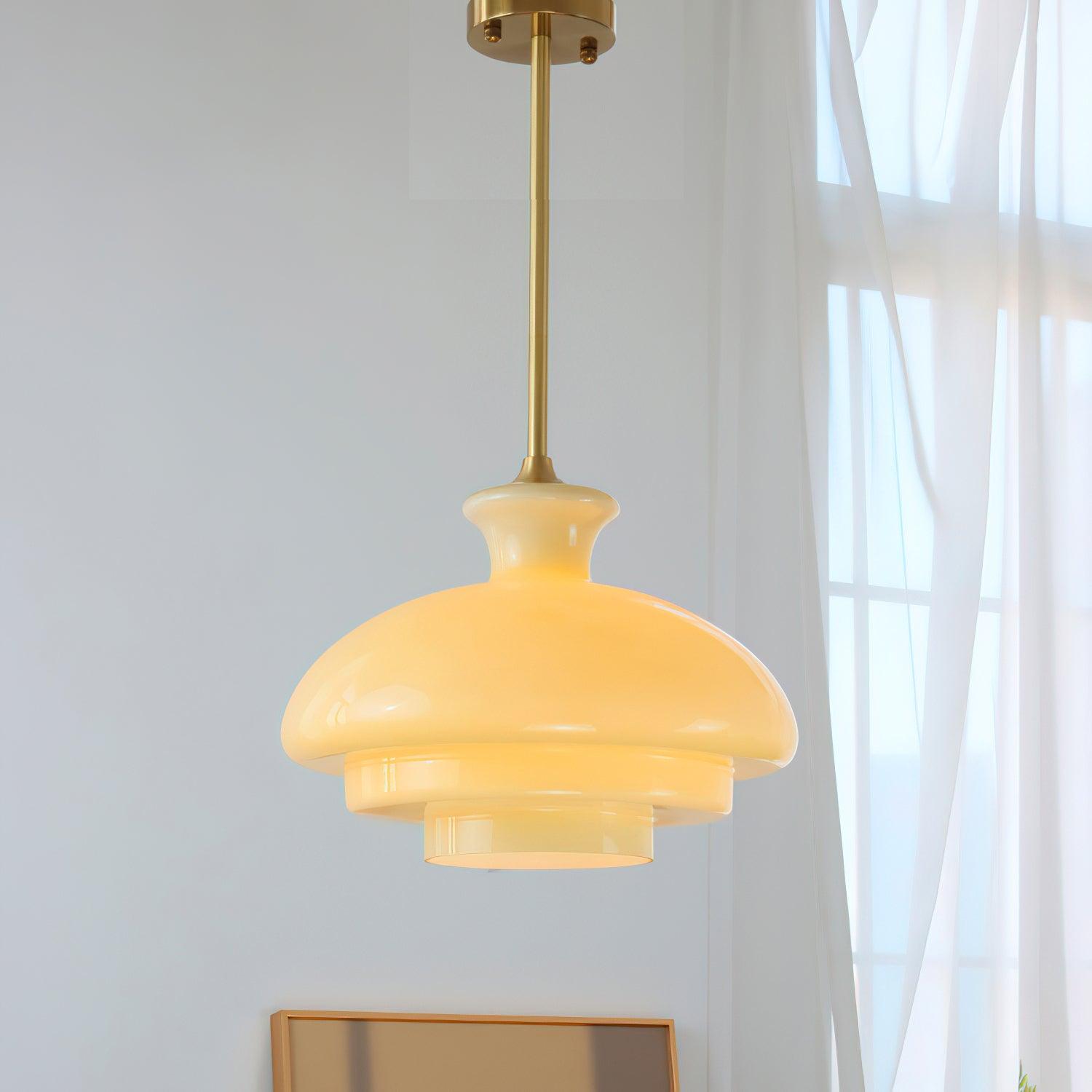 Paolina Glass Pendant Lamp Dia 15.7″ x H 11.8″ / Dia 40cm x H 30cm / Yellow Pendant light