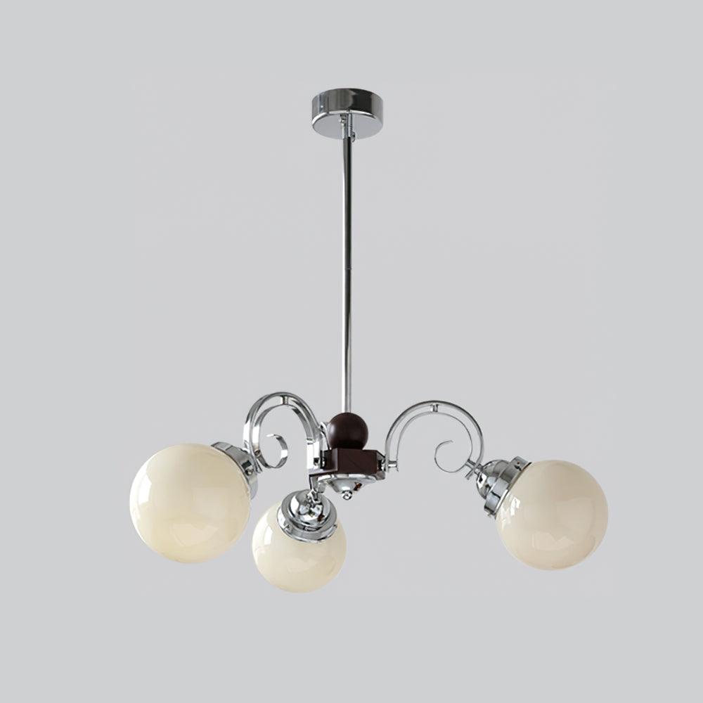 Kotter Cream Chandelier 3 heads ? 22.4″ x H 9.4″ / Dia 57cm x H 24cm / Chrome & Beige Chandelier