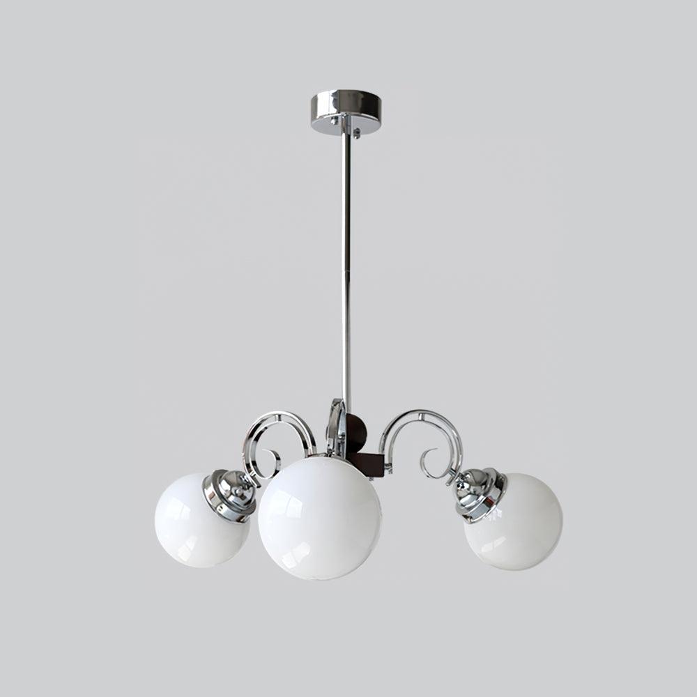 Kotter Cream Chandelier 3 heads ? 22.4″ x H 9.4″ / Dia 57cm x H 24cm / Chrome & White Chandelier