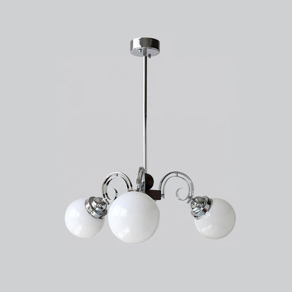 Kotter Cream Chandelier 3 heads ? 22.4″ x H 9.4″ / Dia 57cm x H 24cm / Chrome & White Chandelier