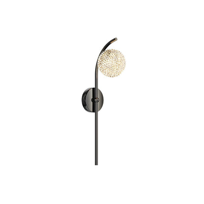 Ksovv Crystal Wall Lamp Dia 4.7″ x H 19.7″ / Dia 12cm x H 50cm / Black & Clear / Warm Light Wall lamp