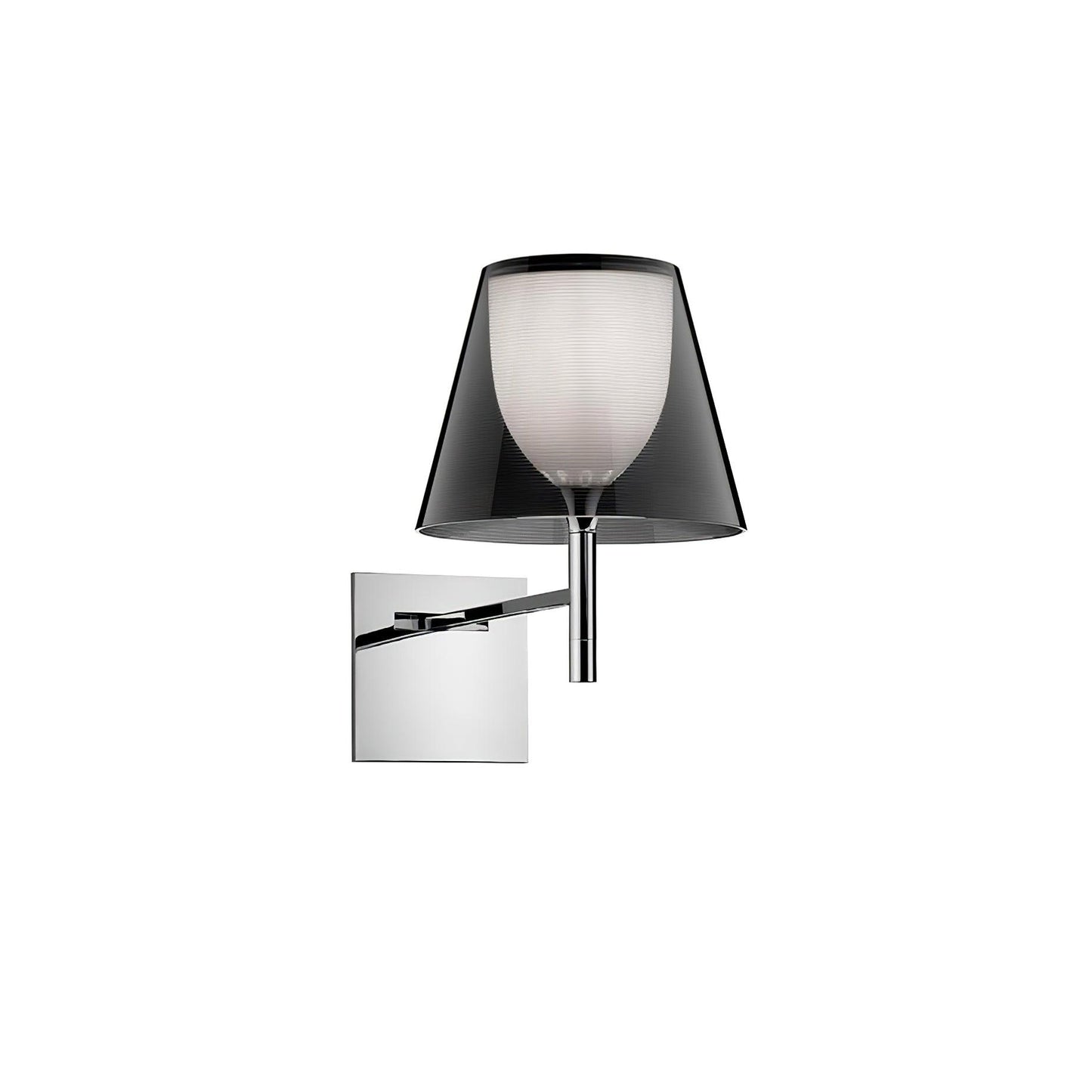 Chrome Prism Wall Lamp Dia 9.3″ x H 15.7″ / 23.5cm x H 40cm / Smoke gray acrylic & Chrome Wall lamp