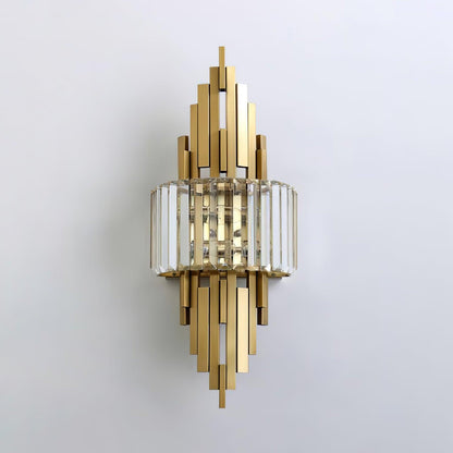 Kubica Crystal Wall Lamp Dia 9.8″ x H 25.6″ / Dia 25cm x H 65cm / Gold & Clear crystal glass Wall lamp