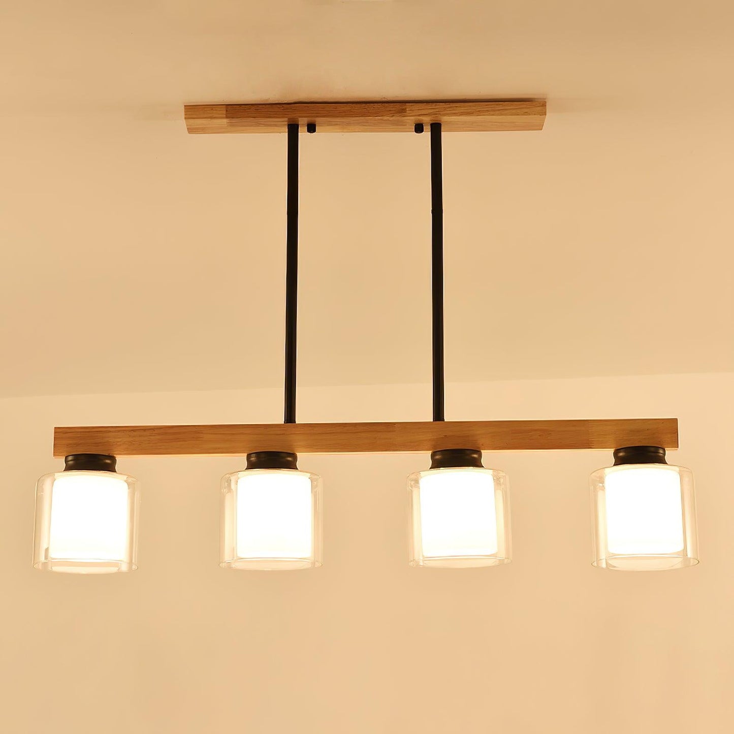 Kubus Pendant Lamp 4 heads ? 37″ x H 27.1″ / Dia 94cm x H 69cm / Black Pendant light